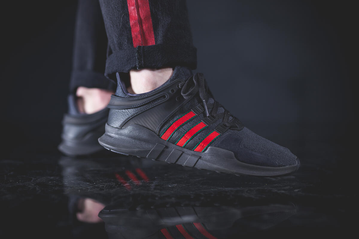 Adidas eqt support adv black cheap scarlet & green